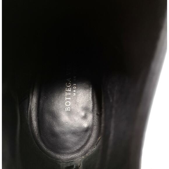Bottega Veneta Black Leather Braided Heel Ankle Boots 37.5 - Picture 5 of 6
